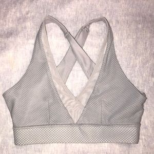 Gray sports bra